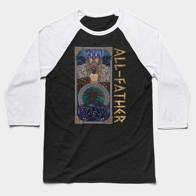 The All-Father Baseball T-Shirt by WildSkullflowerArt